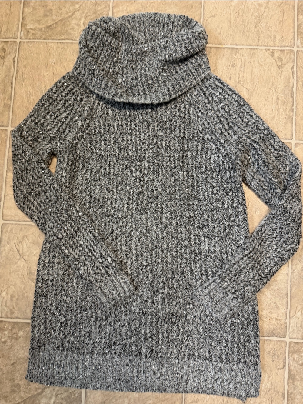Women’s Gray/Black Tones Cozy Cowlneck Sweater